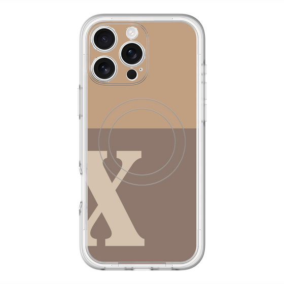 スリムプロテクションプレミアムケース with MagSafe［ オリジナル - initial two tone - X brown ］