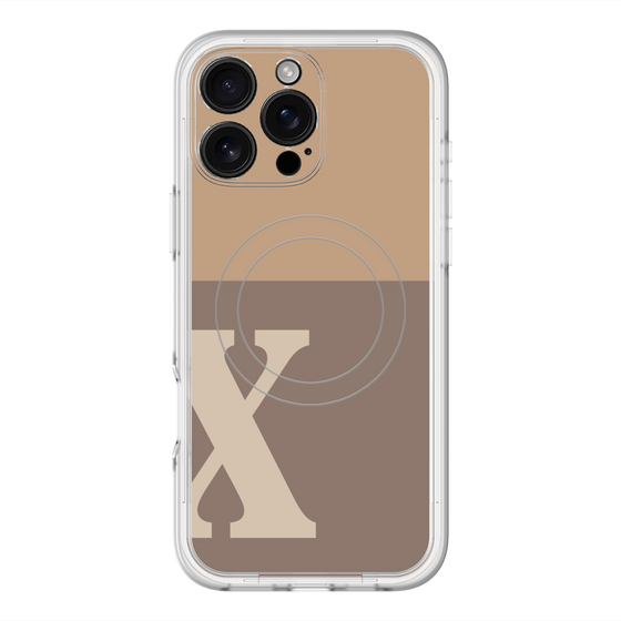 スリムプロテクションプレミアムケース with MagSafe［ オリジナル - initial two tone - X brown ］