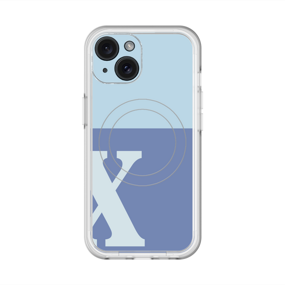 スリムプロテクションプレミアムケース with MagSafe［ オリジナル - initial two tone - X blue ］