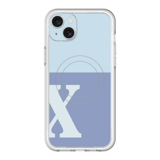 スリムプロテクションプレミアムケース with MagSafe［ オリジナル - initial two tone - X blue ］