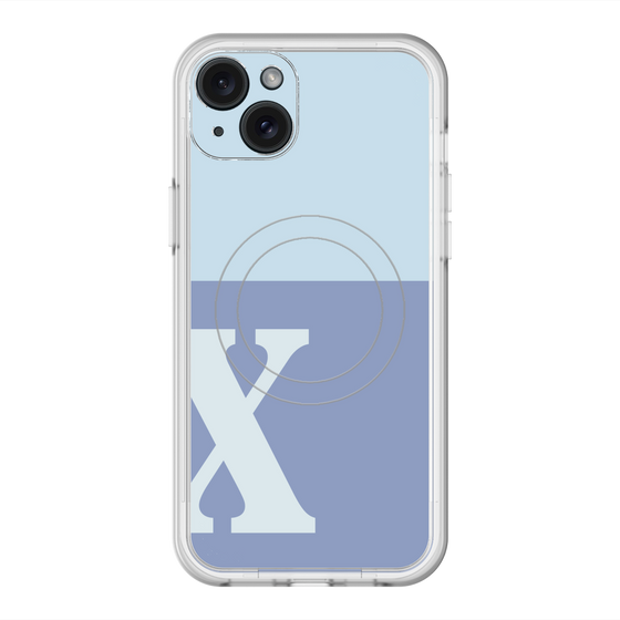 スリムプロテクションプレミアムケース with MagSafe［ オリジナル - initial two tone - X blue ］