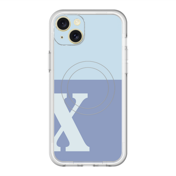 スリムプロテクションプレミアムケース with MagSafe［ オリジナル - initial two tone - X blue ］