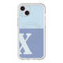 スリムプロテクションプレミアムケース with MagSafe［ オリジナル - initial two tone - X blue ］