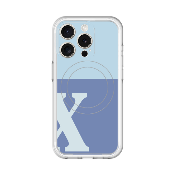 スリムプロテクションプレミアムケース with MagSafe［ オリジナル - initial two tone - X blue ］