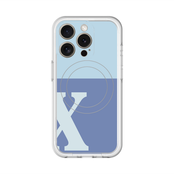 スリムプロテクションプレミアムケース with MagSafe［ オリジナル - initial two tone - X blue ］