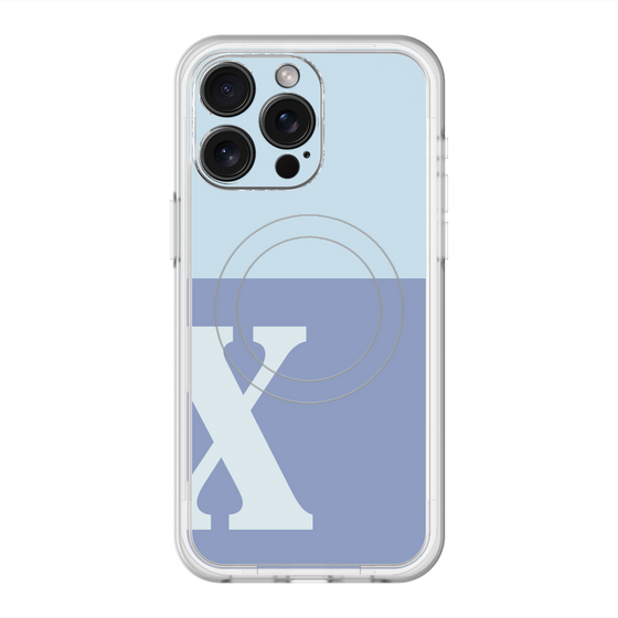 スリムプロテクションプレミアムケース with MagSafe［ オリジナル - initial two tone - X blue ］