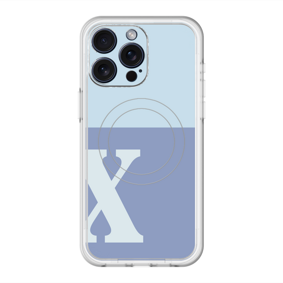 スリムプロテクションプレミアムケース with MagSafe［ オリジナル - initial two tone - X blue ］
