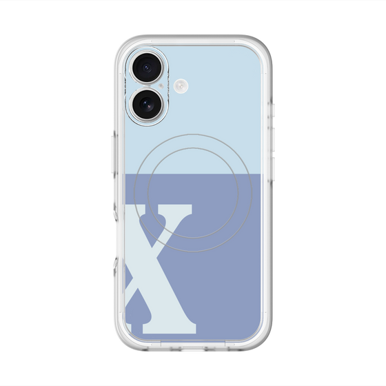 スリムプロテクションプレミアムケース with MagSafe［ オリジナル - initial two tone - X blue ］