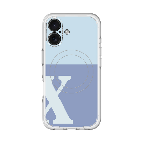 スリムプロテクションプレミアムケース with MagSafe［ オリジナル - initial two tone - X blue ］