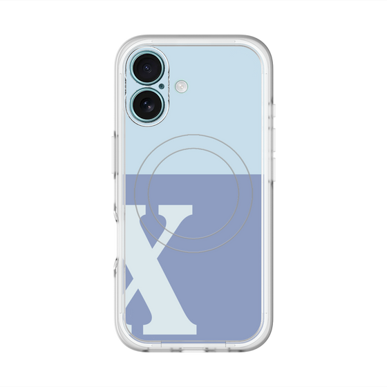 スリムプロテクションプレミアムケース with MagSafe［ オリジナル - initial two tone - X blue ］