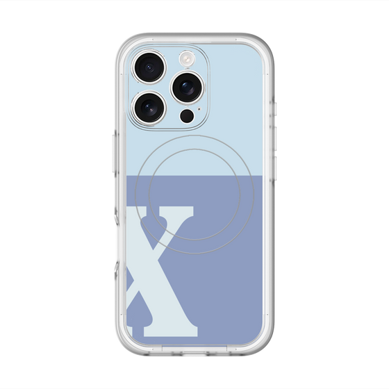 スリムプロテクションプレミアムケース with MagSafe［ オリジナル - initial two tone - X blue ］