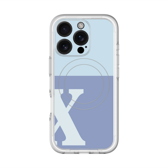 スリムプロテクションプレミアムケース with MagSafe［ オリジナル - initial two tone - X blue ］