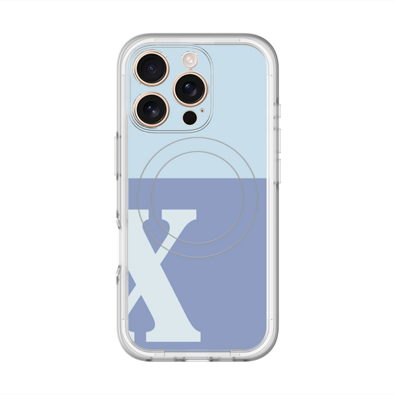 スリムプロテクションプレミアムケース with MagSafe［ オリジナル - initial two tone - X blue ］
