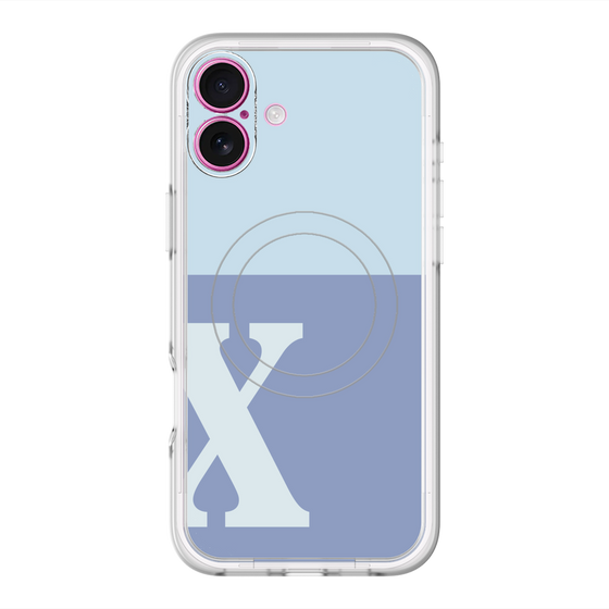 スリムプロテクションプレミアムケース with MagSafe［ オリジナル - initial two tone - X blue ］