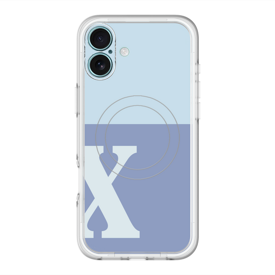スリムプロテクションプレミアムケース with MagSafe［ オリジナル - initial two tone - X blue ］