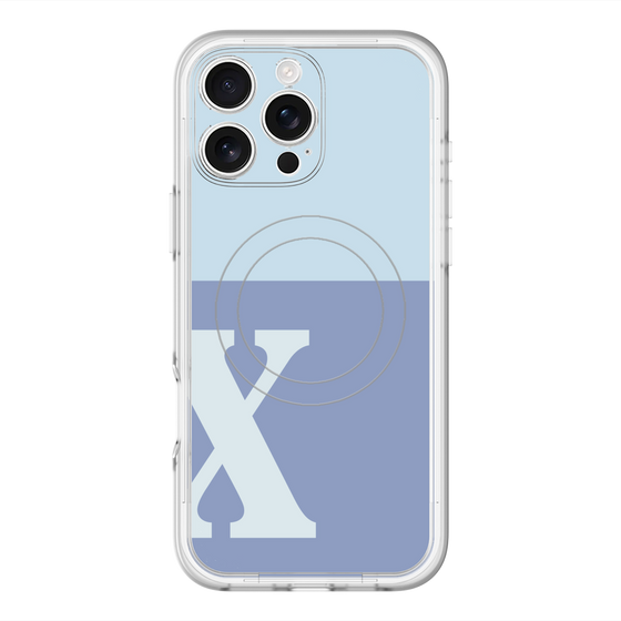 スリムプロテクションプレミアムケース with MagSafe［ オリジナル - initial two tone - X blue ］