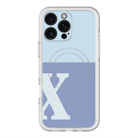 スリムプロテクションプレミアムケース with MagSafe［ オリジナル - initial two tone - X blue ］