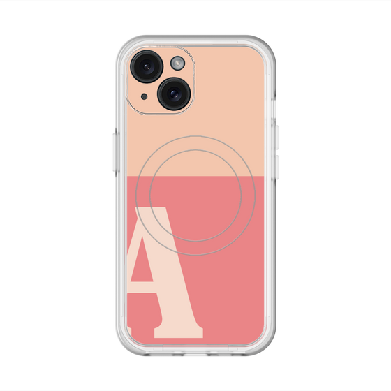 スリムプロテクションプレミアムケース with MagSafe［ オリジナル - initial two tone - A pink ］