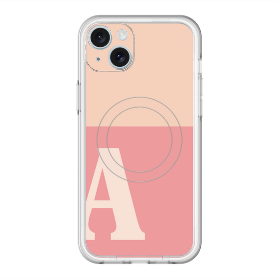 スリムプロテクションプレミアムケース with MagSafe［ オリジナル - initial two tone - A pink ］