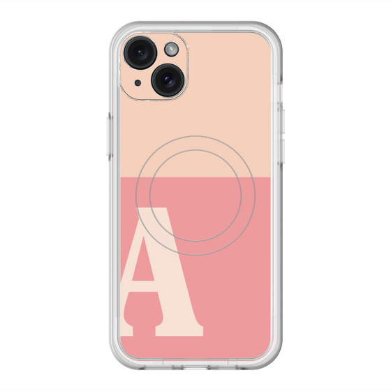 スリムプロテクションプレミアムケース with MagSafe［ オリジナル - initial two tone - A pink ］