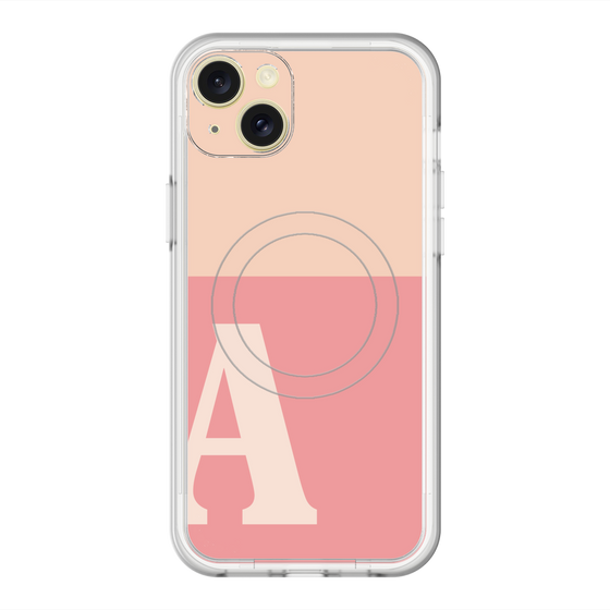 スリムプロテクションプレミアムケース with MagSafe［ オリジナル - initial two tone - A pink ］