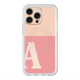 スリムプロテクションプレミアムケース with MagSafe［ オリジナル - initial two tone - A pink ］