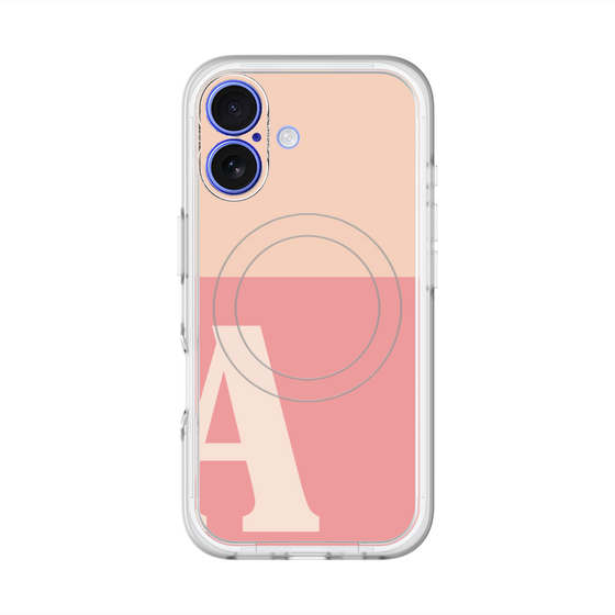 スリムプロテクションプレミアムケース with MagSafe［ オリジナル - initial two tone - A pink ］