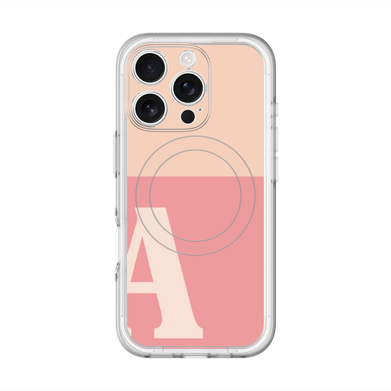 スリムプロテクションプレミアムケース with MagSafe［ オリジナル - initial two tone - A pink ］