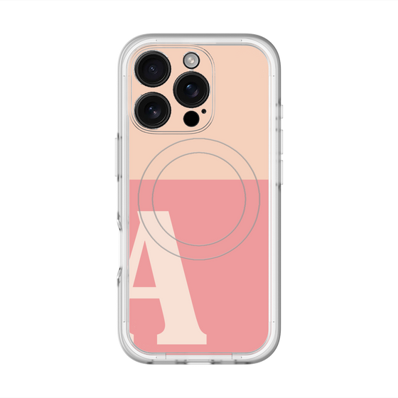 スリムプロテクションプレミアムケース with MagSafe［ オリジナル - initial two tone - A pink ］
