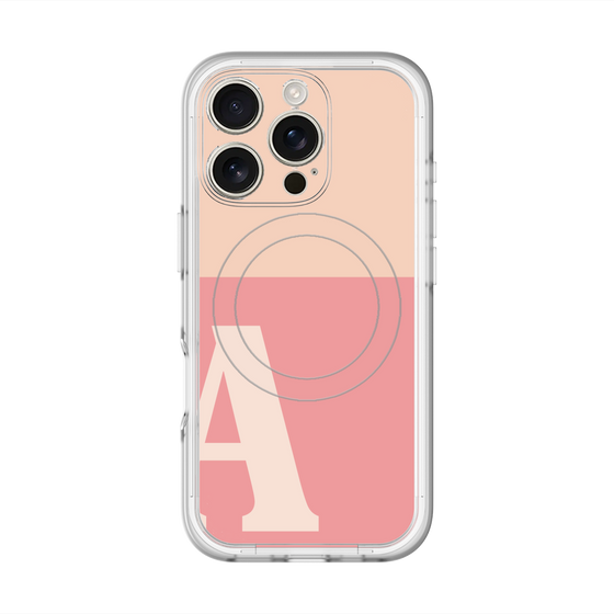 スリムプロテクションプレミアムケース with MagSafe［ オリジナル - initial two tone - A pink ］