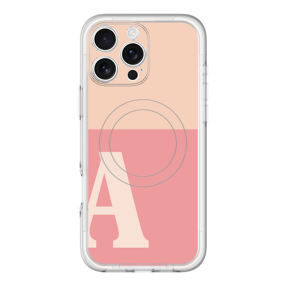 スリムプロテクションプレミアムケース with MagSafe［ オリジナル - initial two tone - A pink ］