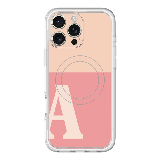 スリムプロテクションプレミアムケース with MagSafe［ オリジナル - initial two tone - A pink ］