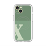 スリムプロテクションプレミアムケース with MagSafe［ オリジナル - initial two tone - X green ］