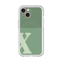 スリムプロテクションプレミアムケース with MagSafe［ オリジナル - initial two tone - X green ］