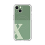 スリムプロテクションプレミアムケース with MagSafe［ オリジナル - initial two tone - X green ］