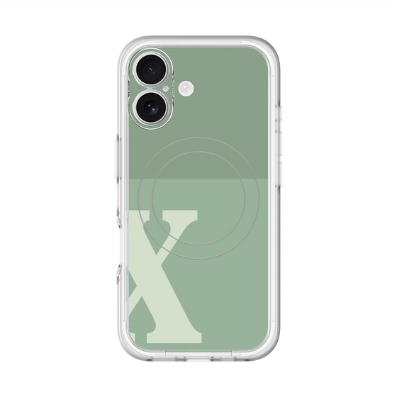 スリムプロテクションプレミアムケース with MagSafe［ オリジナル - initial two tone - X green ］