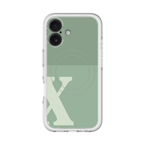 スリムプロテクションプレミアムケース with MagSafe［ オリジナル - initial two tone - X green ］