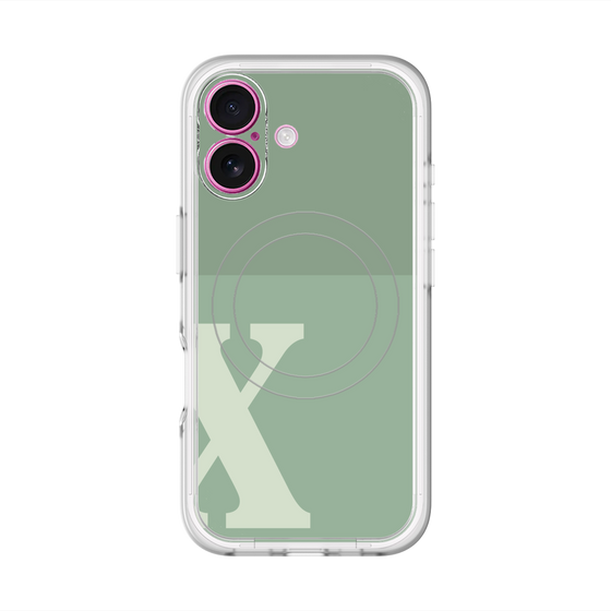 スリムプロテクションプレミアムケース with MagSafe［ オリジナル - initial two tone - X green ］