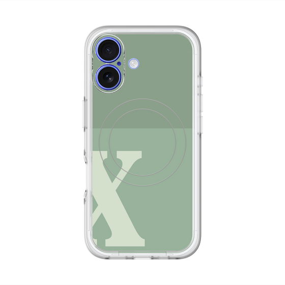 スリムプロテクションプレミアムケース with MagSafe［ オリジナル - initial two tone - X green ］