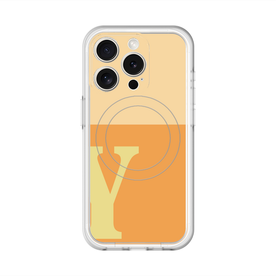 スリムプロテクションプレミアムケース with MagSafe［ オリジナル - initial two tone - Y orange ］