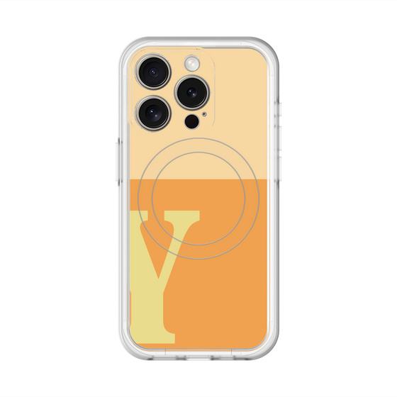 スリムプロテクションプレミアムケース with MagSafe［ オリジナル - initial two tone - Y orange ］