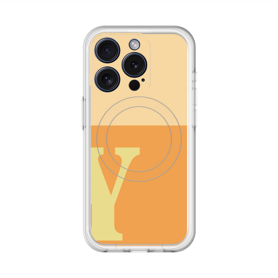 スリムプロテクションプレミアムケース with MagSafe［ オリジナル - initial two tone - Y orange ］