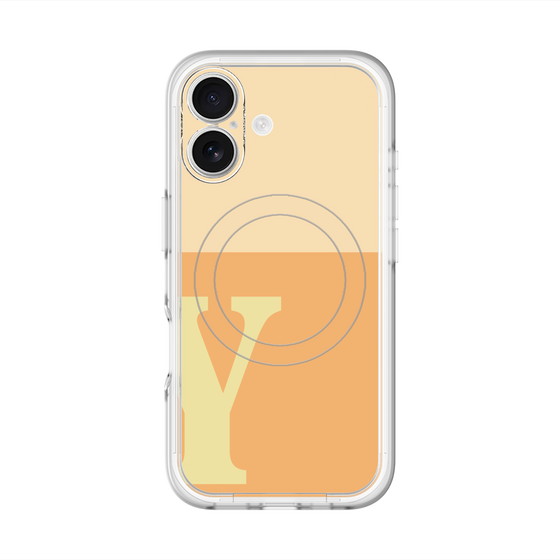 スリムプロテクションプレミアムケース with MagSafe［ オリジナル - initial two tone - Y orange ］