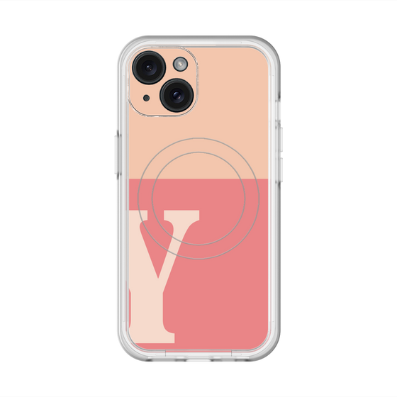スリムプロテクションプレミアムケース with MagSafe［ オリジナル - initial two tone - Y pink ］