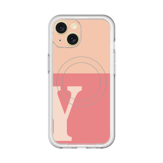 スリムプロテクションプレミアムケース with MagSafe［ オリジナル - initial two tone - Y pink ］