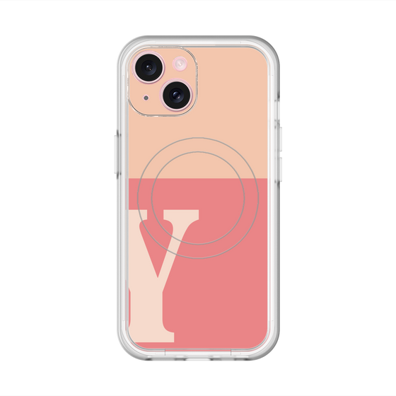 スリムプロテクションプレミアムケース with MagSafe［ オリジナル - initial two tone - Y pink ］