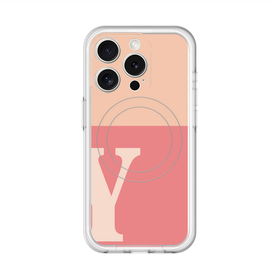 スリムプロテクションプレミアムケース with MagSafe［ オリジナル - initial two tone - Y pink ］