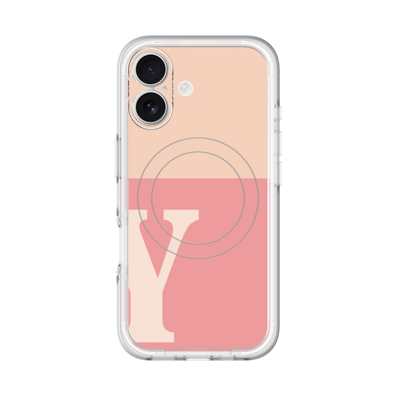 スリムプロテクションプレミアムケース with MagSafe［ オリジナル - initial two tone - Y pink ］