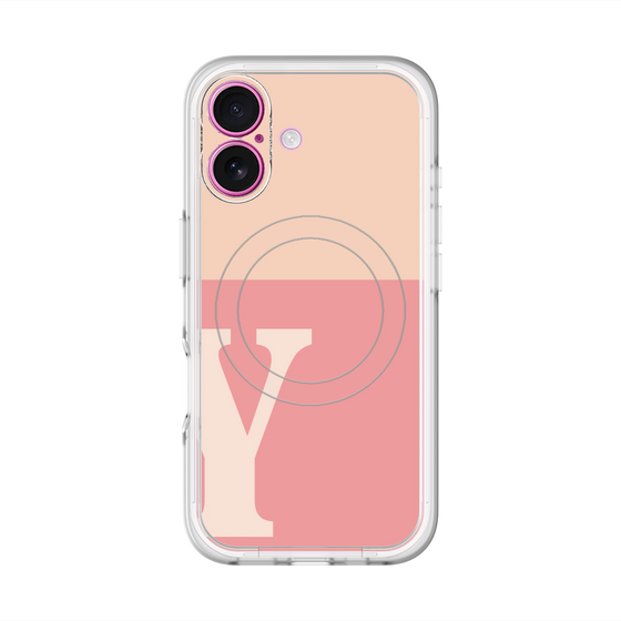 スリムプロテクションプレミアムケース with MagSafe［ オリジナル - initial two tone - Y pink ］