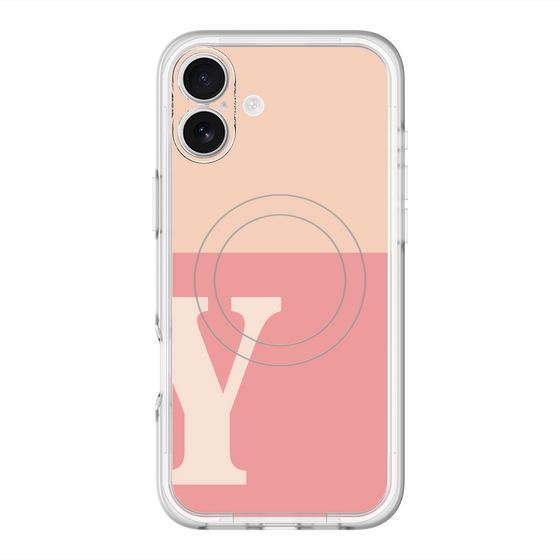 スリムプロテクションプレミアムケース with MagSafe［ オリジナル - initial two tone - Y pink ］